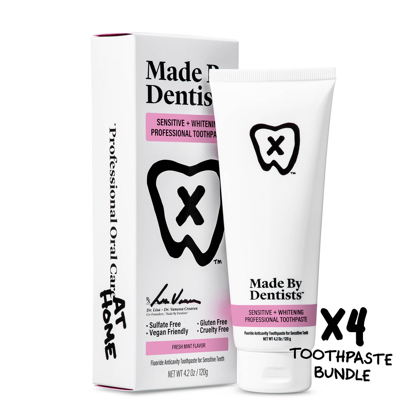 Sensitive + Whitening Professional Toothpaste X4 Bundle