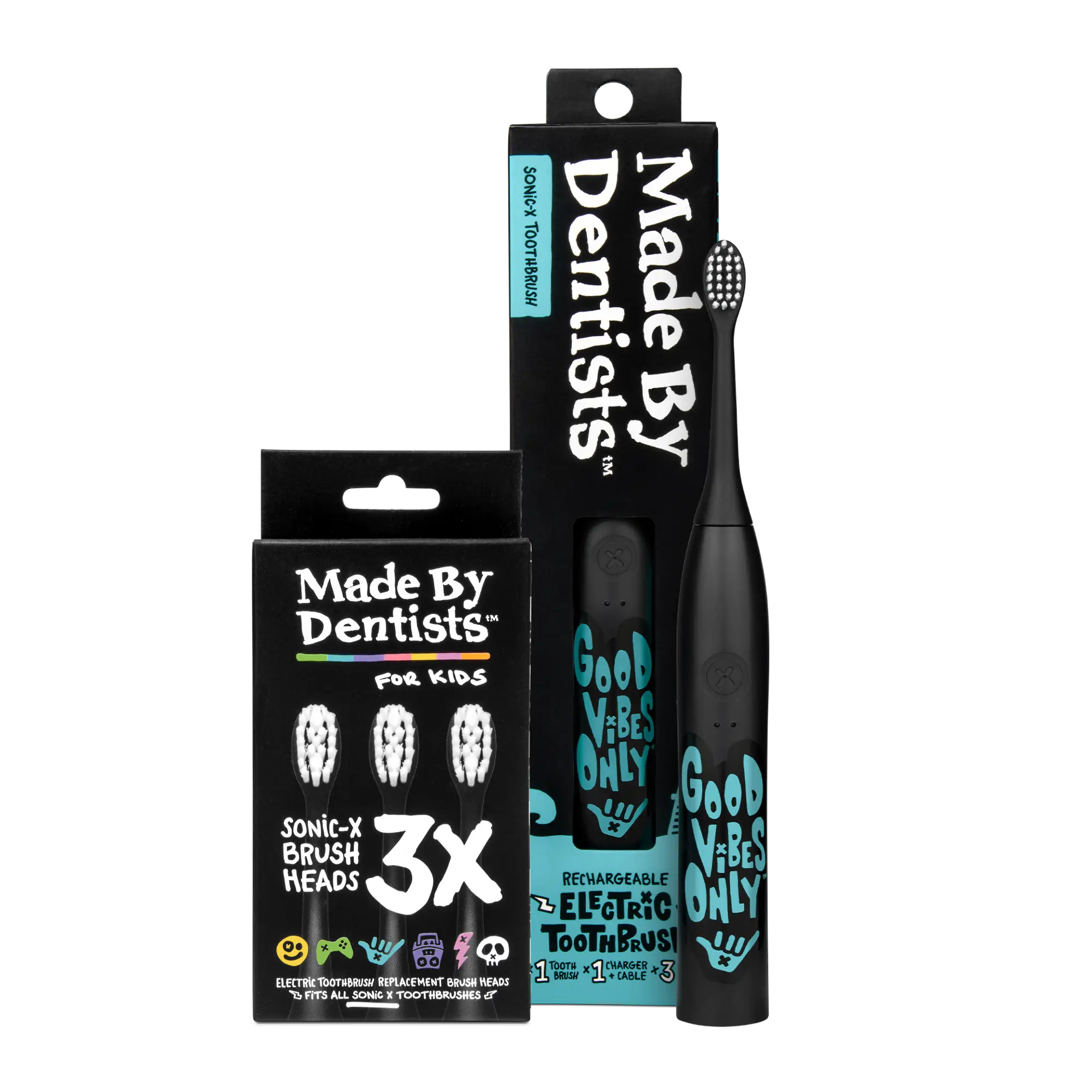 Sonic X “Good Vibes Only” Rechargeable Electric Toothbrush. – Made