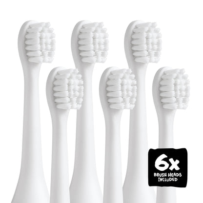 Made By Dentists Kids Electric Toothbrush Replacement Heads – 6 Heads (2x3) - Soft Bristles Brush Head for Gentle Care, 18 Months Supply