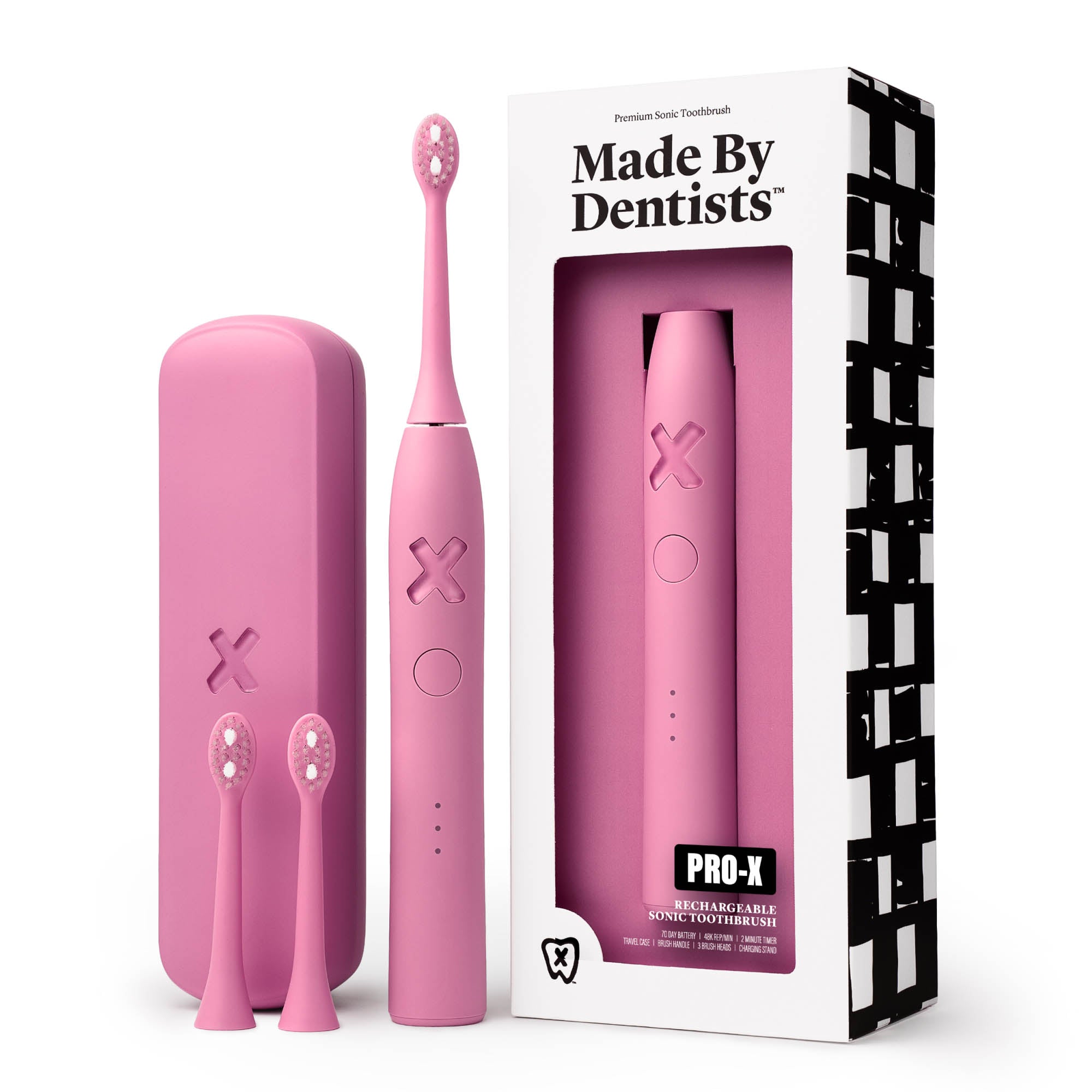 sonic brush アダルトサイズ　ピンク PRO-X Sonic Toothbrush - Pink – Made By Dentists