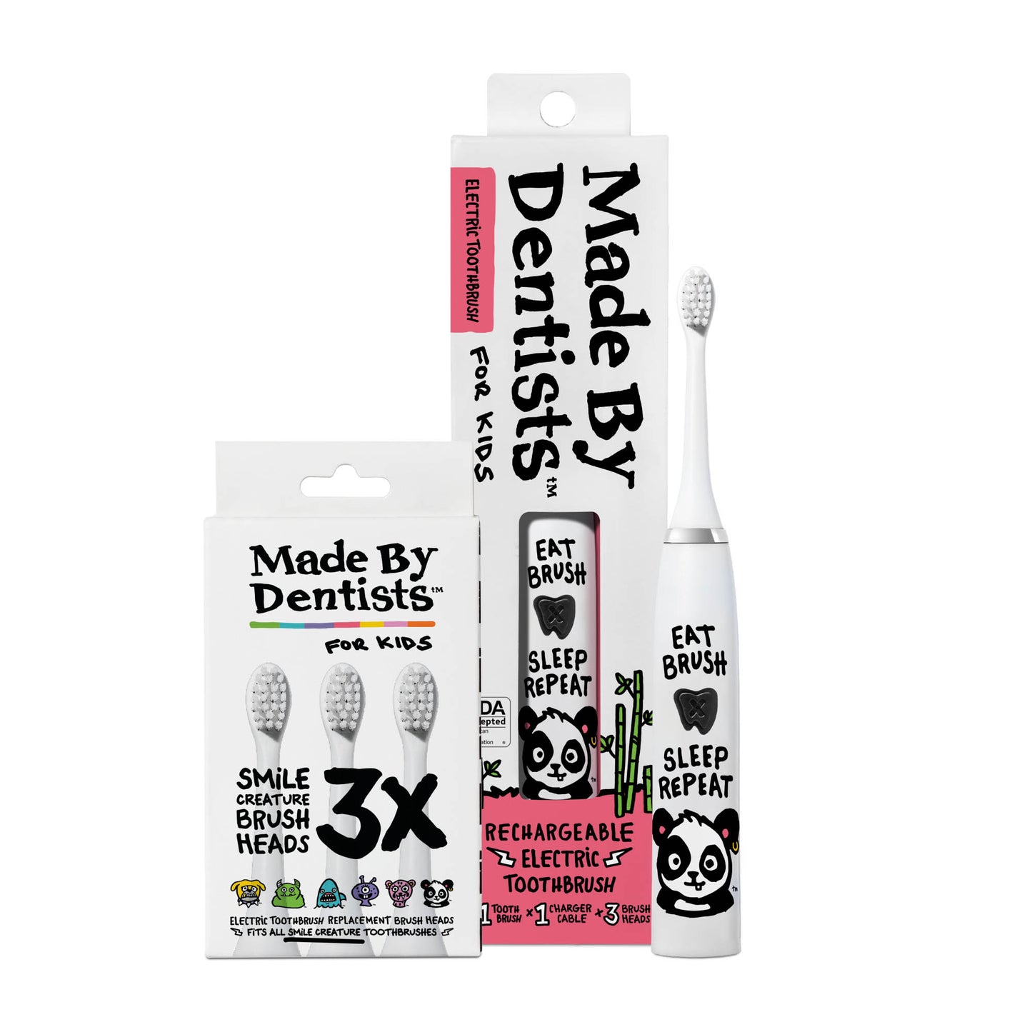 Panda Electric Toothbrush + 6 Brush Heads