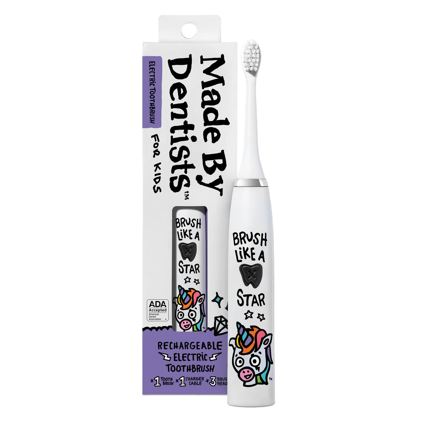 Unicorn Electric Toothbrush + 3 Brush Heads