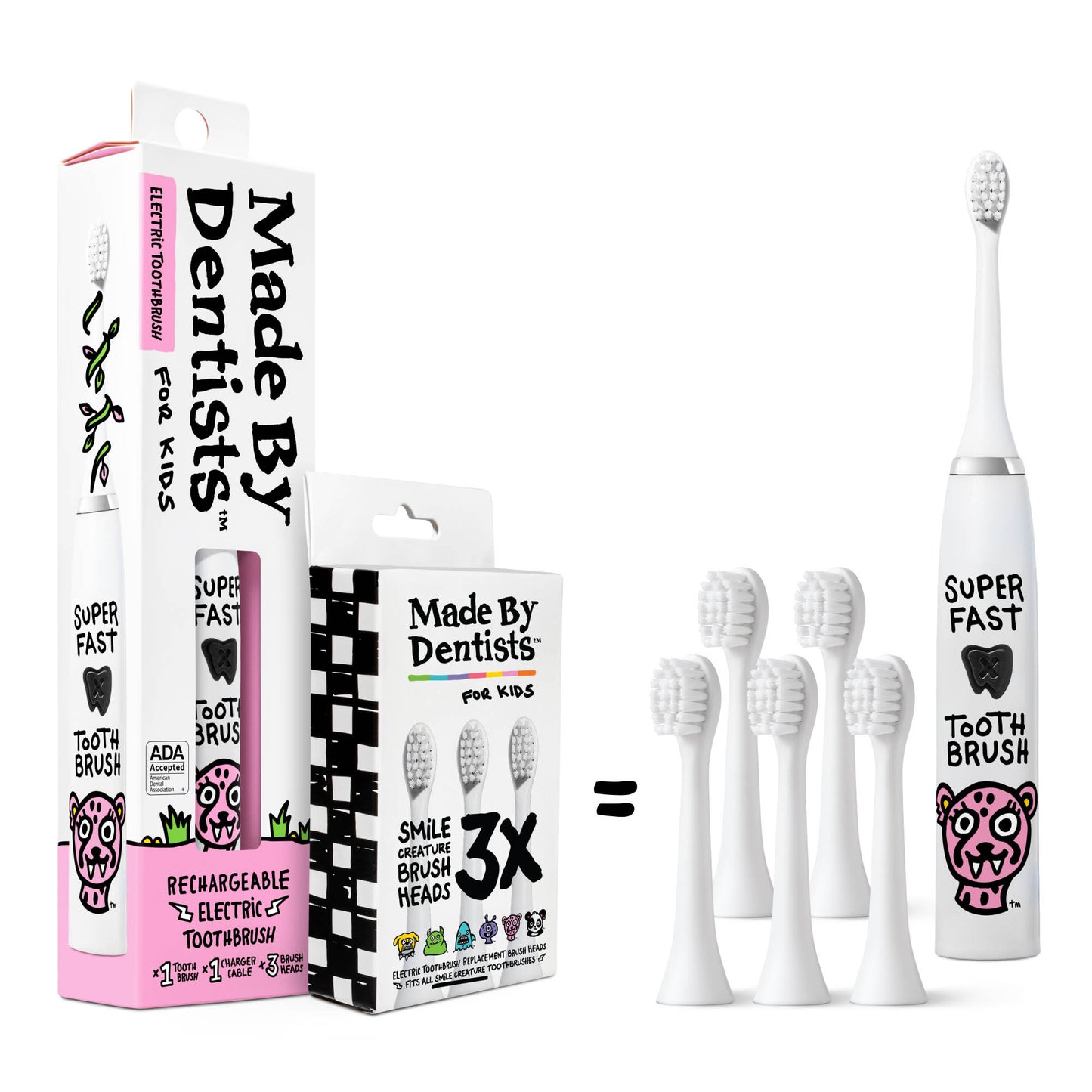 Cheetah Electric Toothbrush + 6 Brush Heads