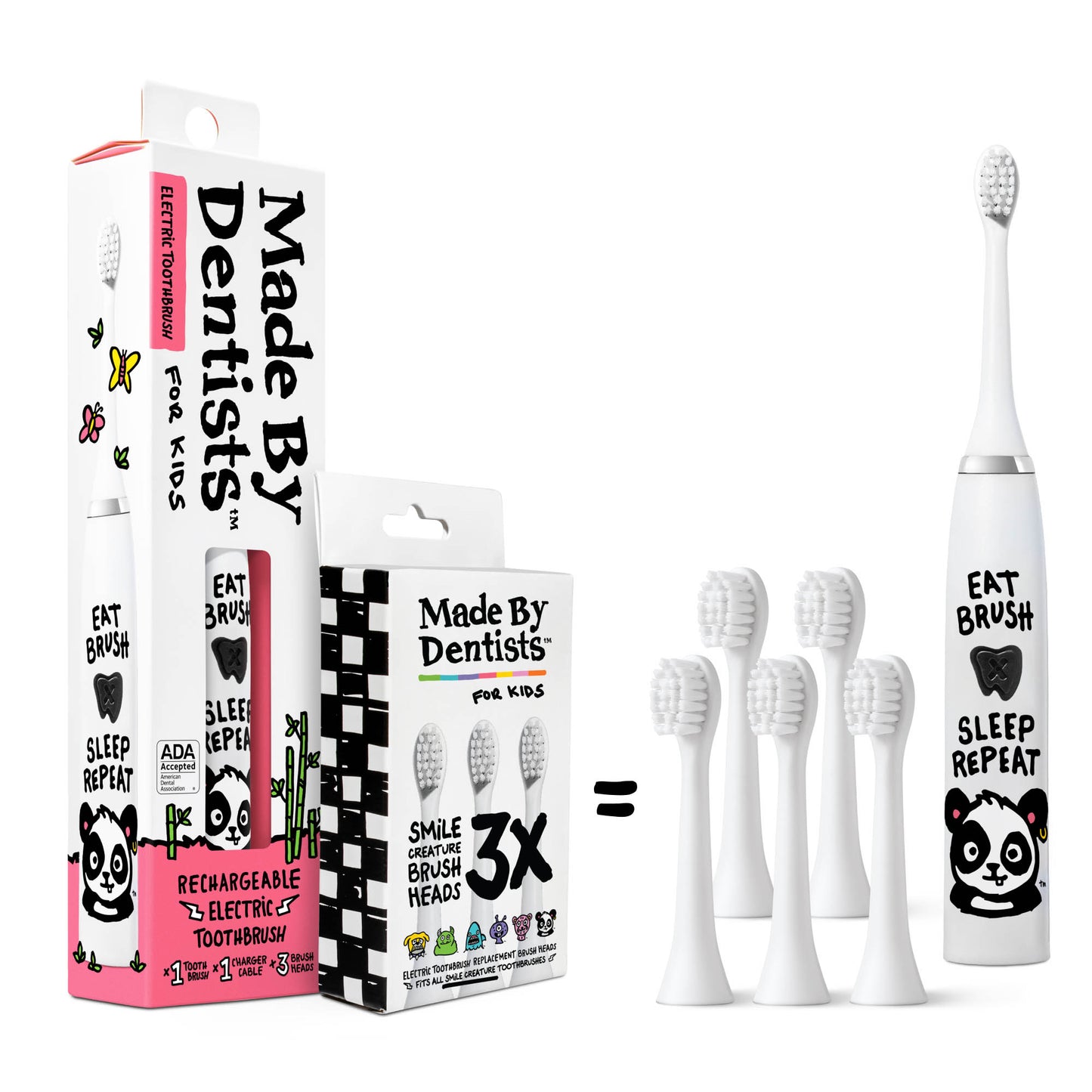 Panda Electric Toothbrush + 6 Brush Heads