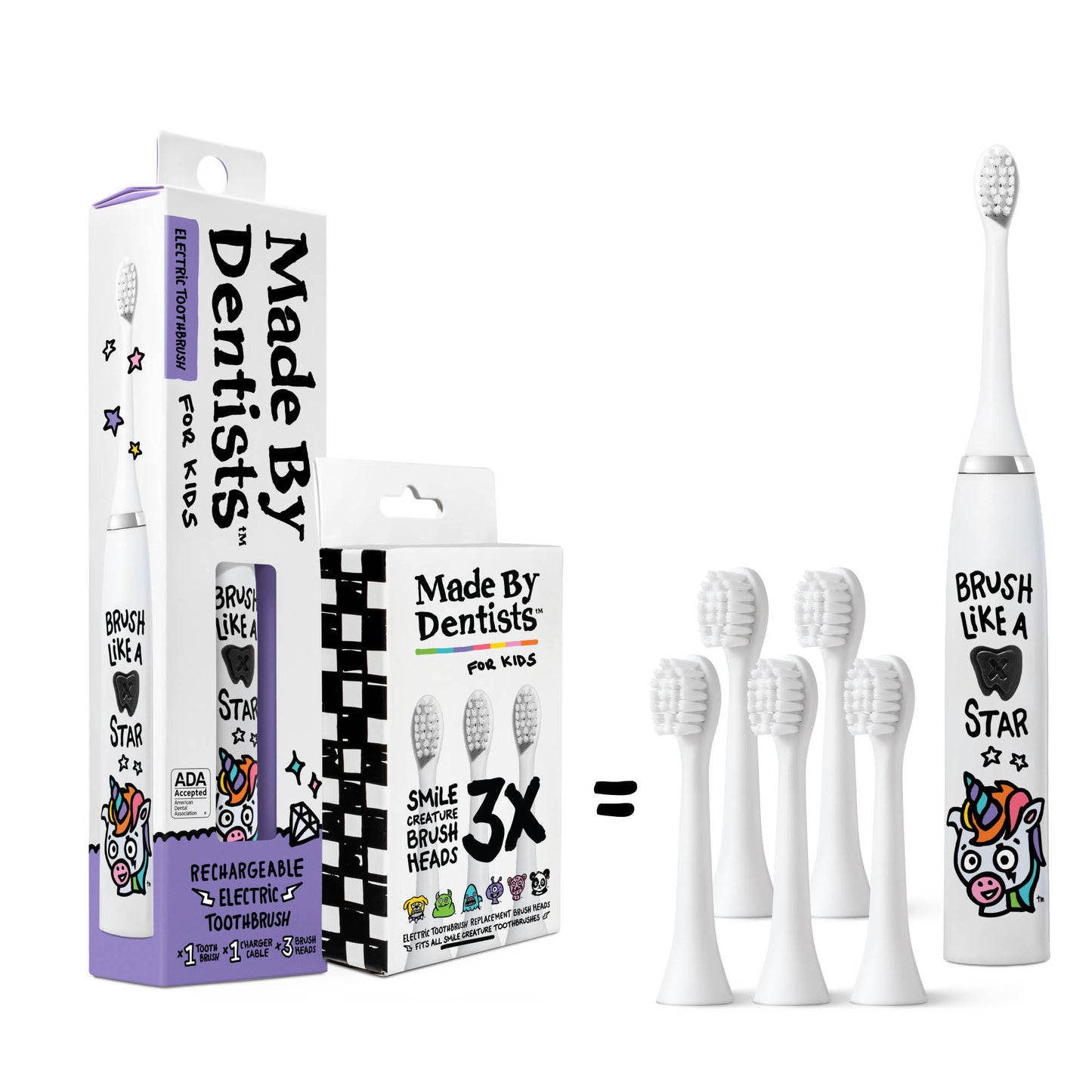 Unicorn Electric Toothbrush + 3 Brush Heads