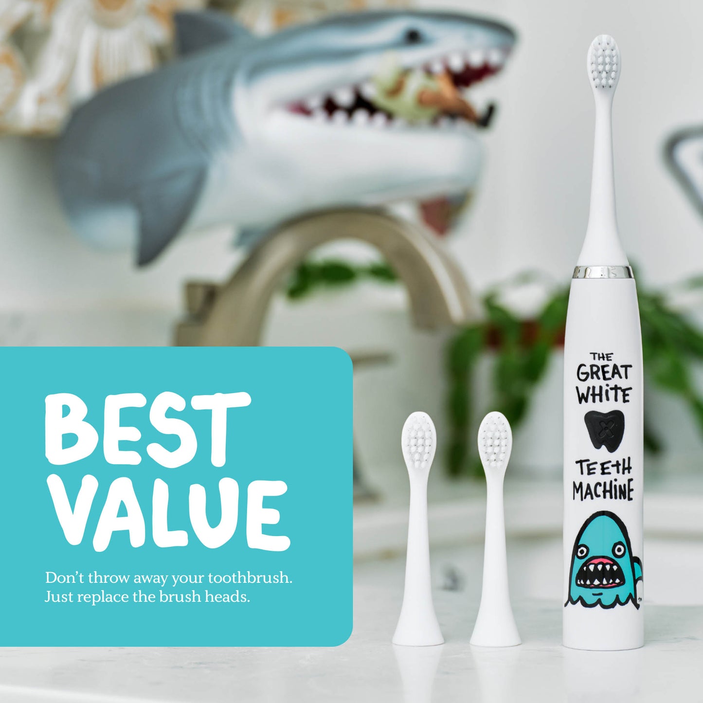 Shark Electric Toothbrush + 6 Brush Heads