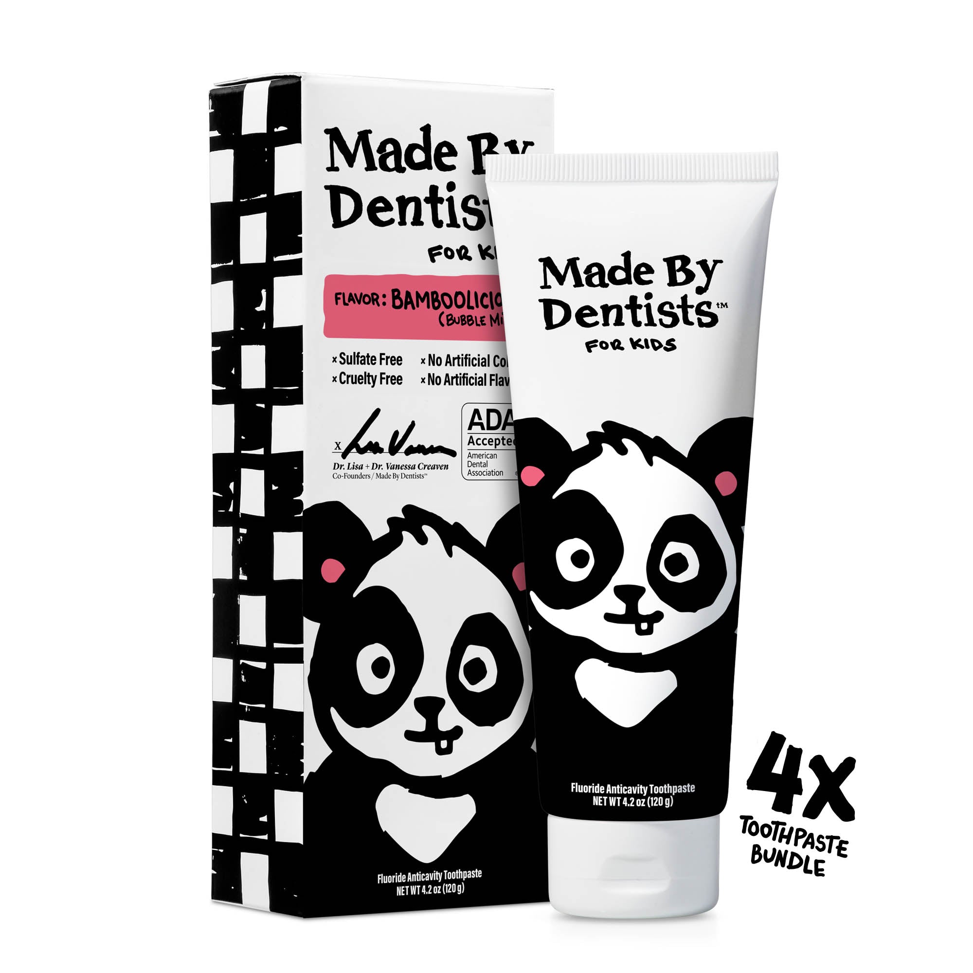 Panda Kids Toothpaste 4-Pack – Made By Dentists