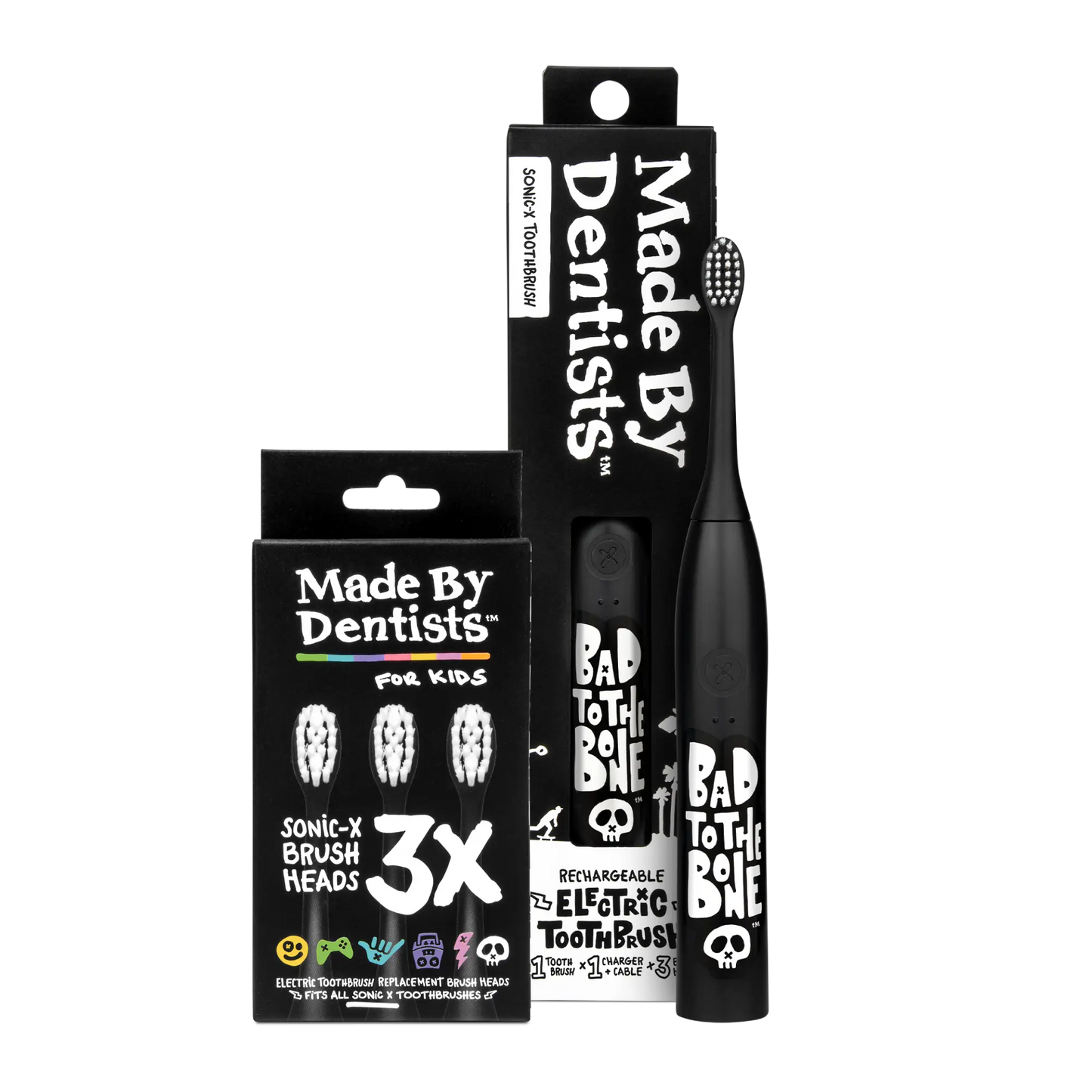 “Bad To The Bone” Electric Toothbrush + 6 Heads