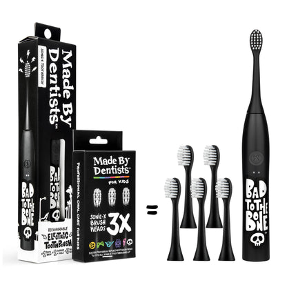 “Bad To The Bone” Electric Toothbrush + 6 Heads