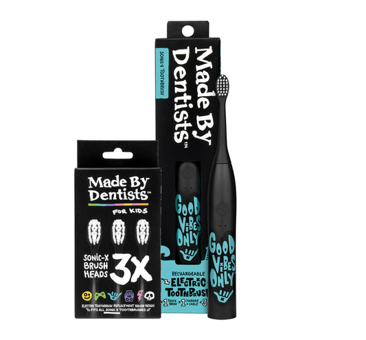 “Good Vibes Only” Electric Toothbrush + 6 Heads