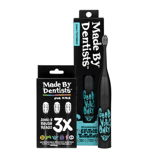 “Good Vibes Only” Electric Toothbrush + 6 Heads