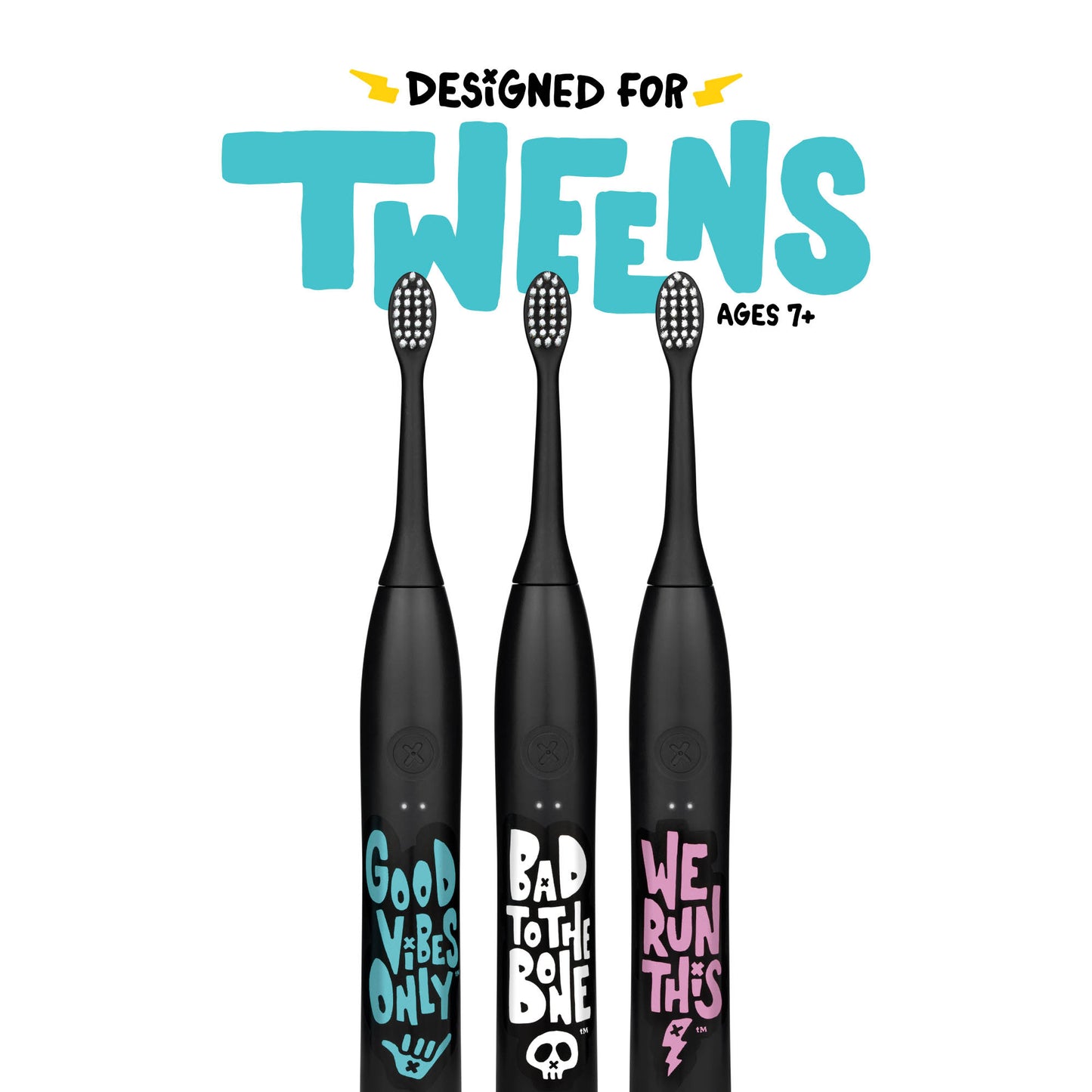 “Good Vibes Only” Electric Toothbrush + 6 Heads