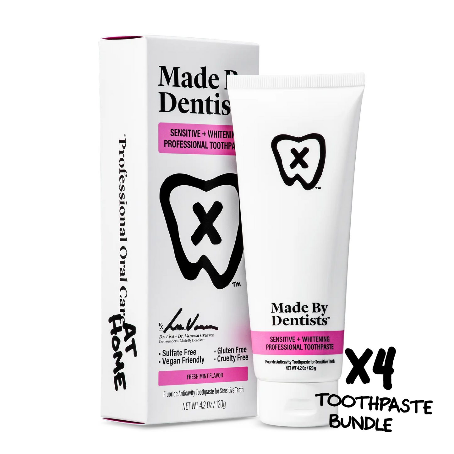 Sensitive + Whitening Professional Toothpaste X4 Bundle
