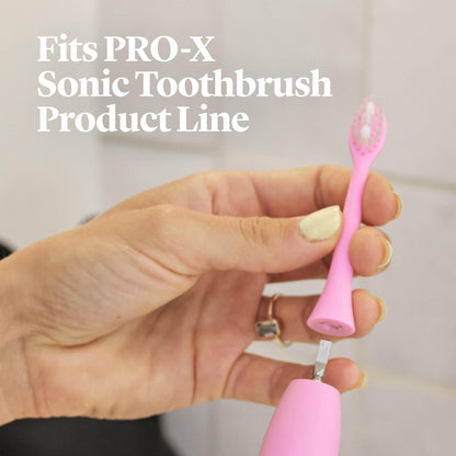 Made by Dentists PRO-X Replacement Brush Heads Compatible with PRO-X Sonic Toothbrush 3 Pack Dentist-Designed Deep Plaque Removal Soft Bristles Travel-Ready