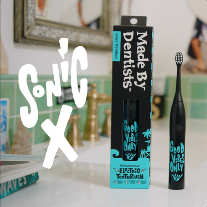 “Good Vibes Only” Electric Toothbrush + 6 Heads